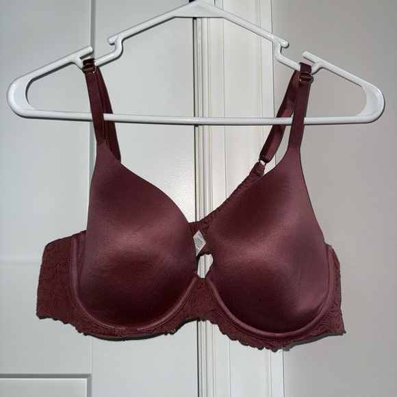 aerie Other - Aerie Lace Trimmed Bra in Deep Burgundy